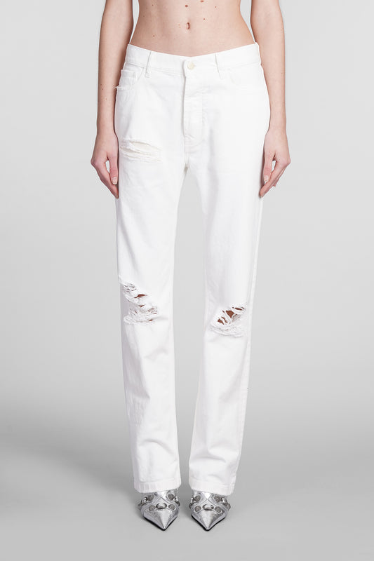 Naomi Jeans in white cotton