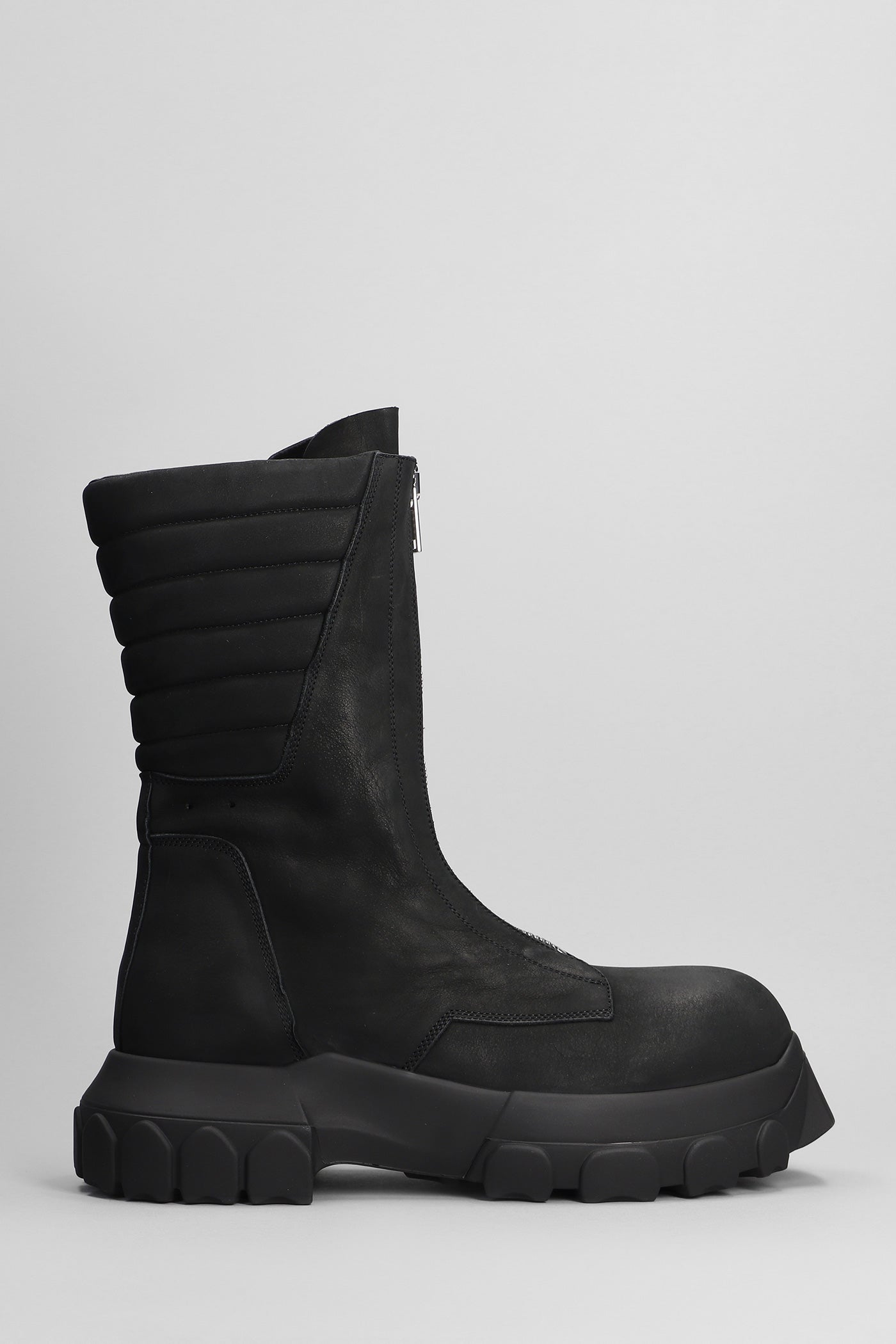 Moto turbo tractor Combat boots in black leather – Deliberti