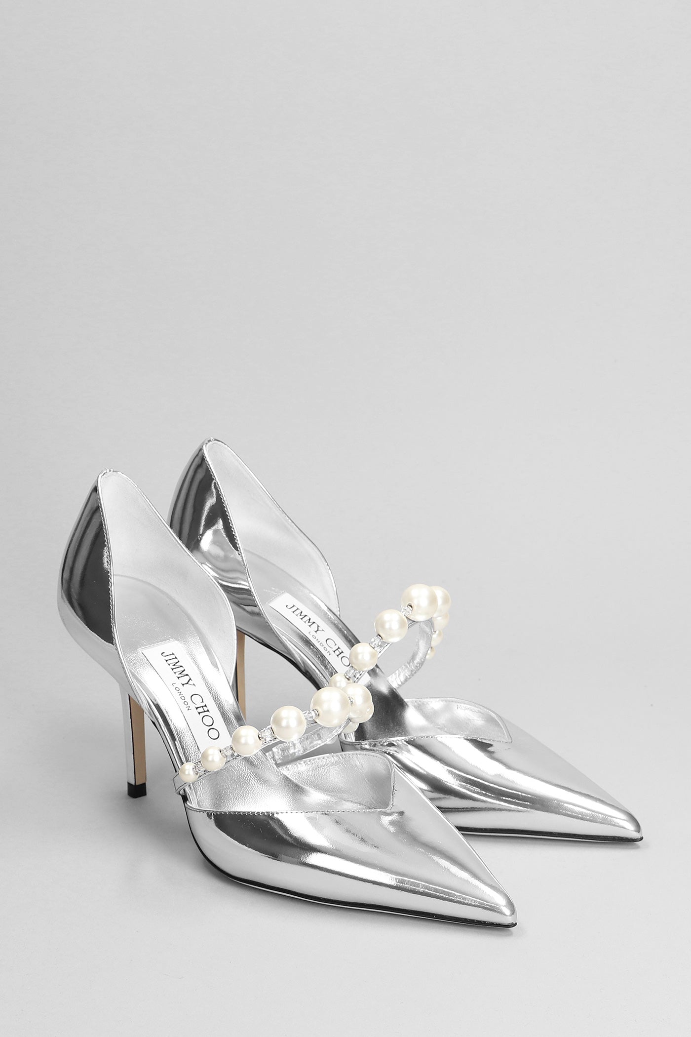 Aurelie 85 Pumps in silver leather – Deliberti