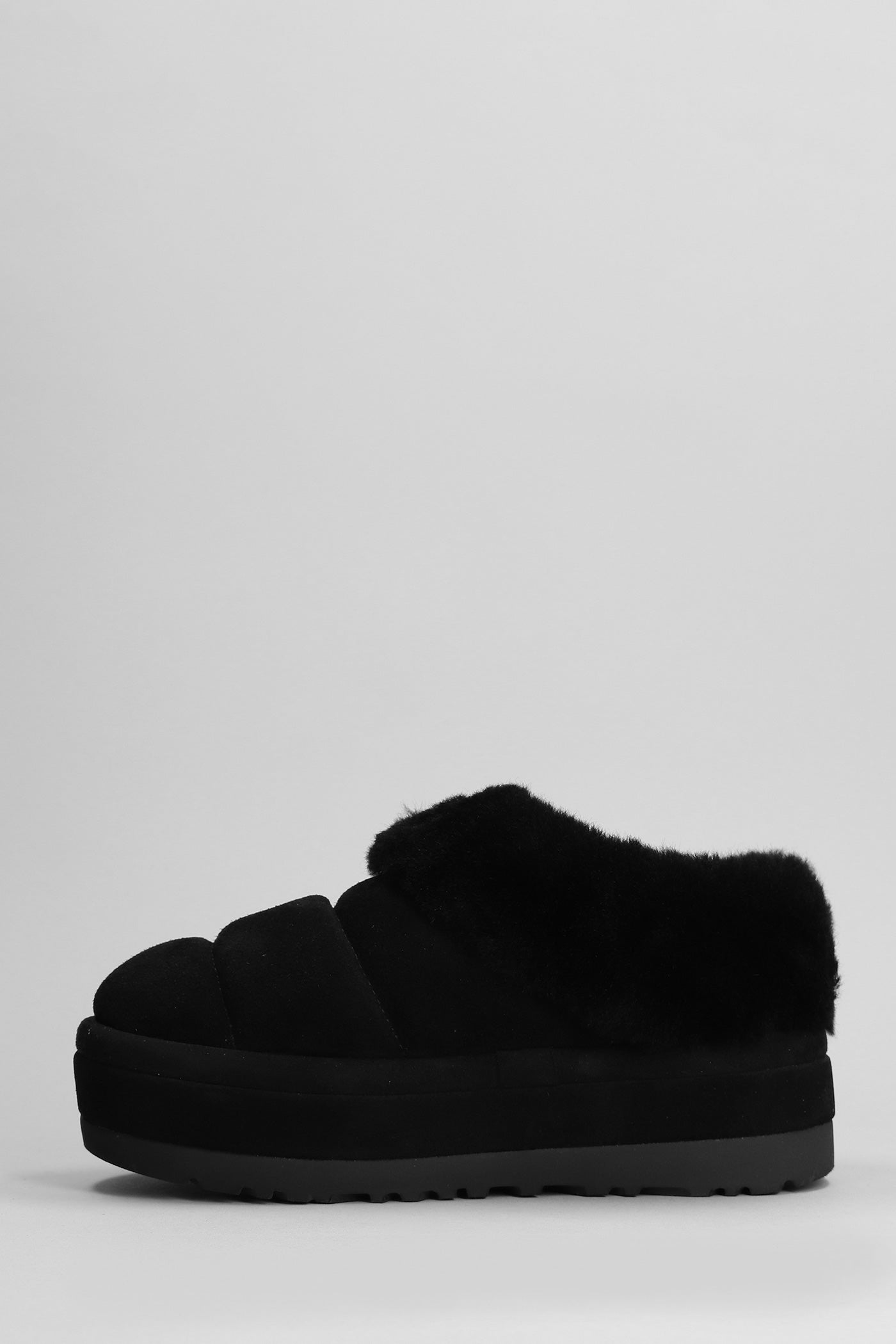 Tazzlita Platform Slipper-Mule in black suede – Deliberti