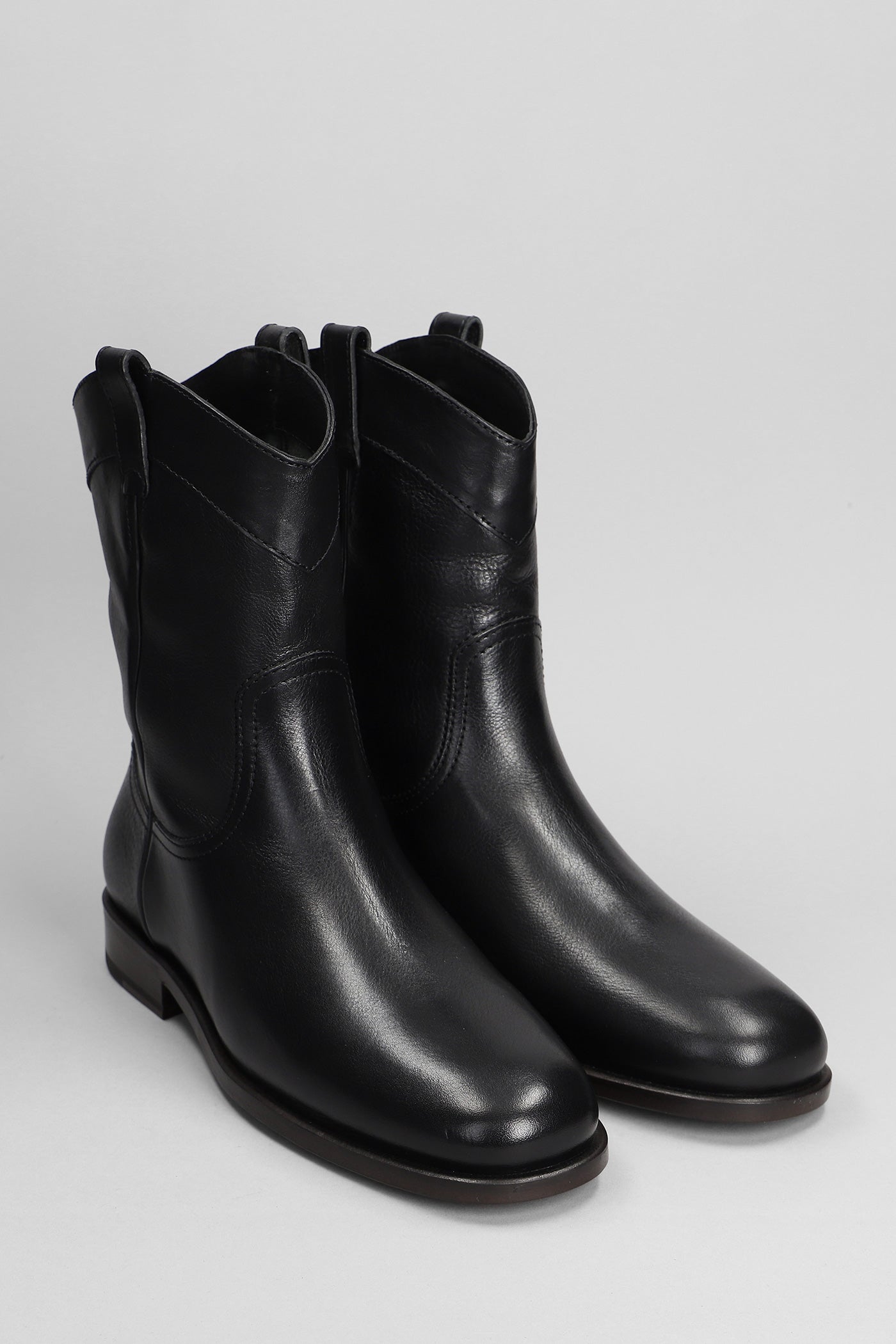 Ankle boots in black leather