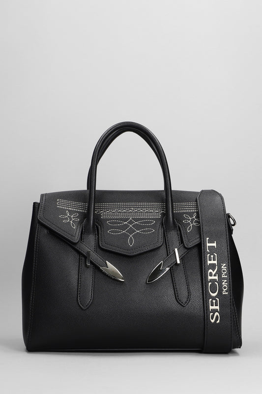 Yalis Rodeo Medium Hand bag in black leather