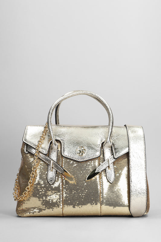 Yalis Sparkling Medi Tote in gold leather