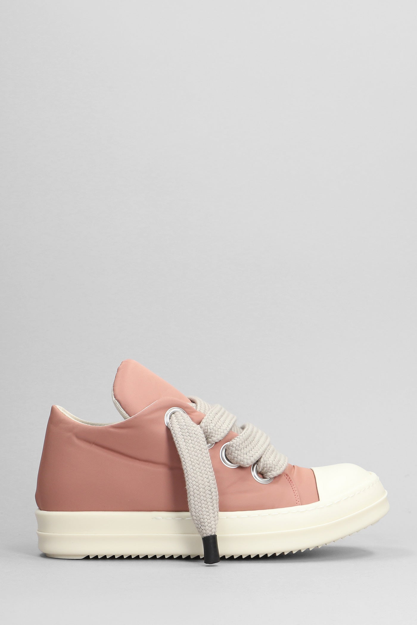 Jumbo lace puffer Sneakers in rose-pink nylon – Deliberti