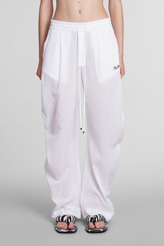 Pants in white cotton