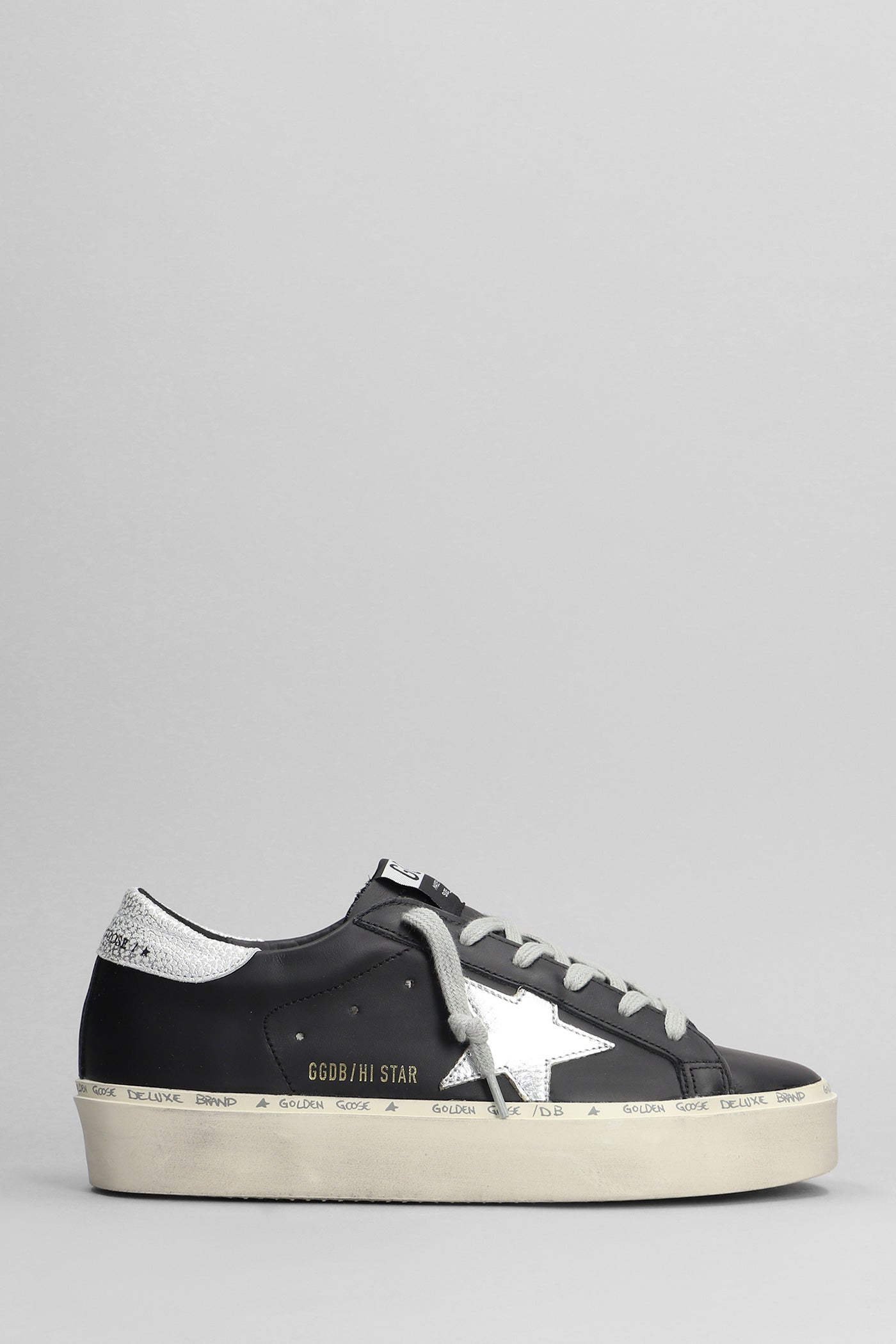 Hi Star Sneakers in black leather – Deliberti - Main Image
