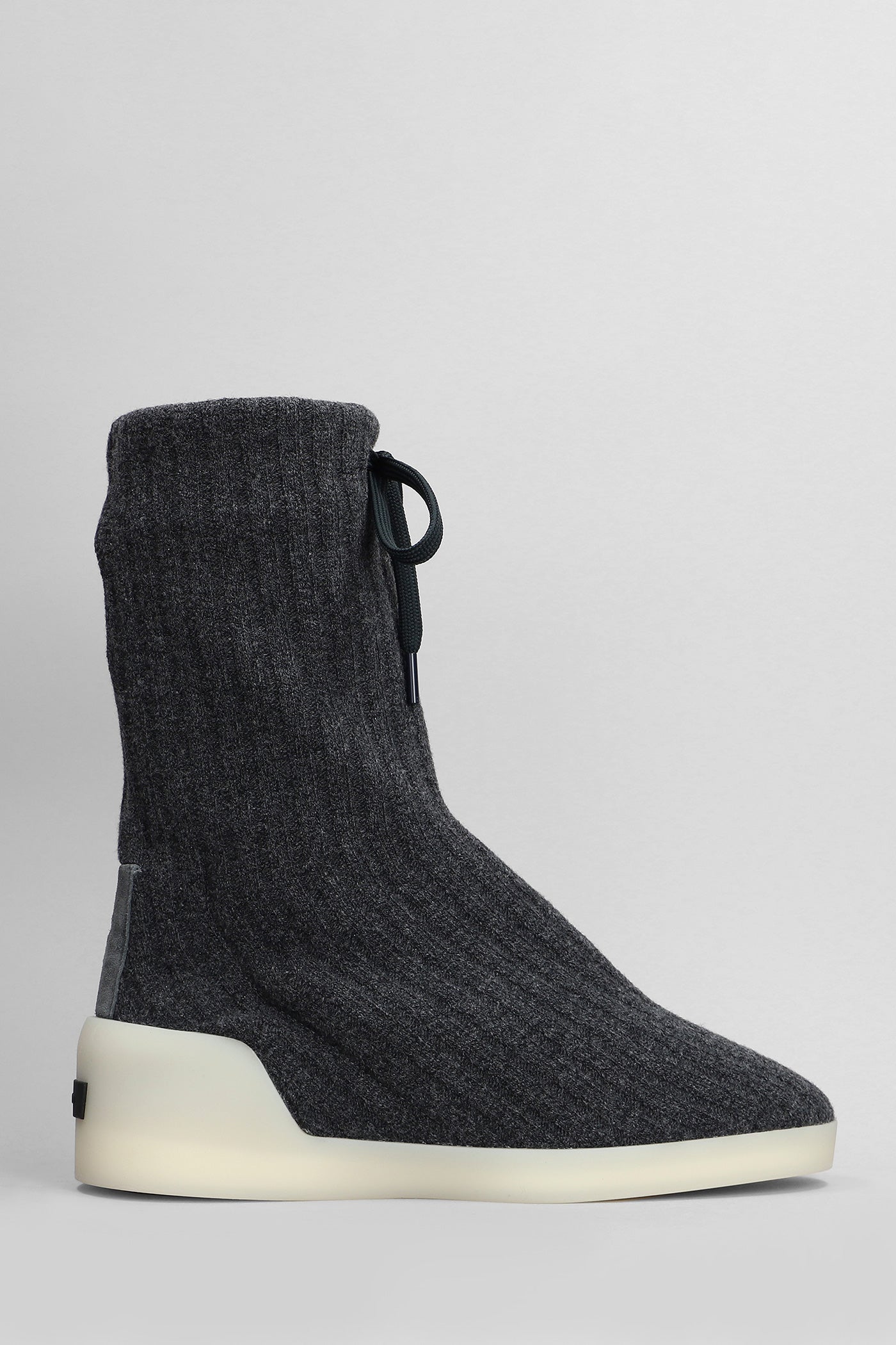 Moc knit high Ankle boots in black wool – Deliberti