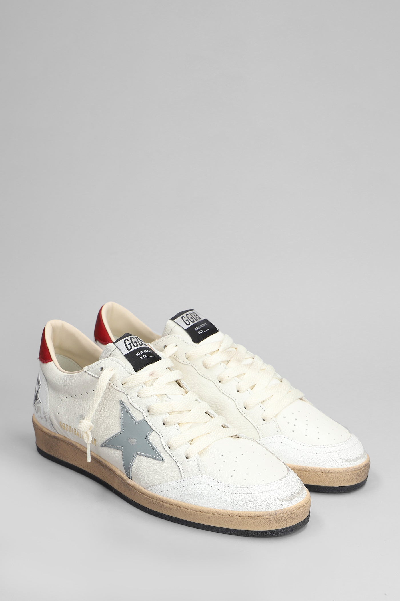 Ball Star Sneakers in white leather – Deliberti