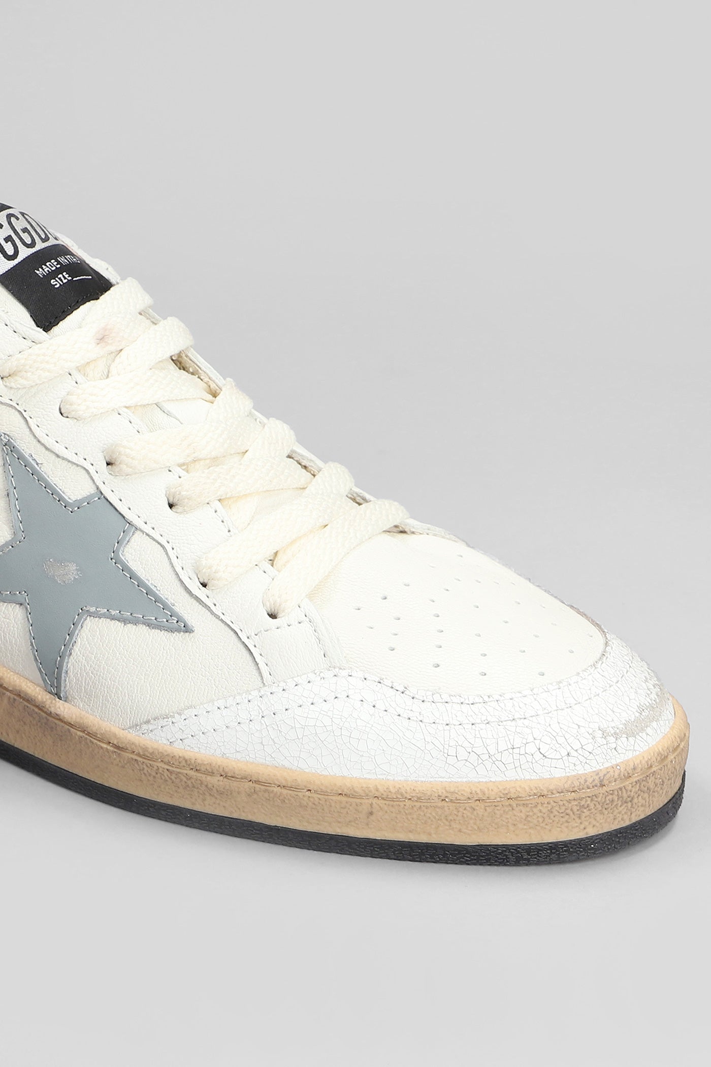 Ball Star Sneakers in white leather – Deliberti
