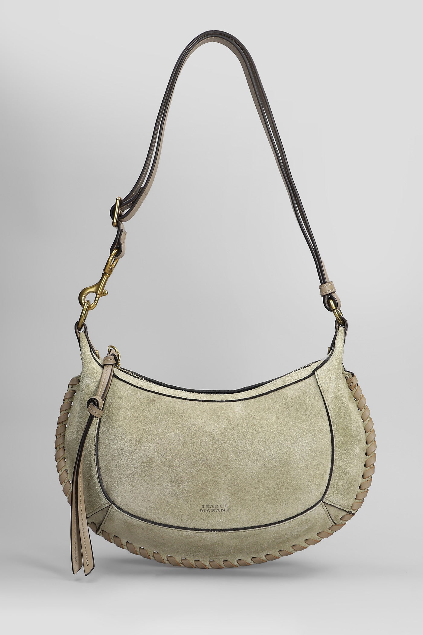 Oskan moon Shoulder bag in beige suede and leather – Deliberti