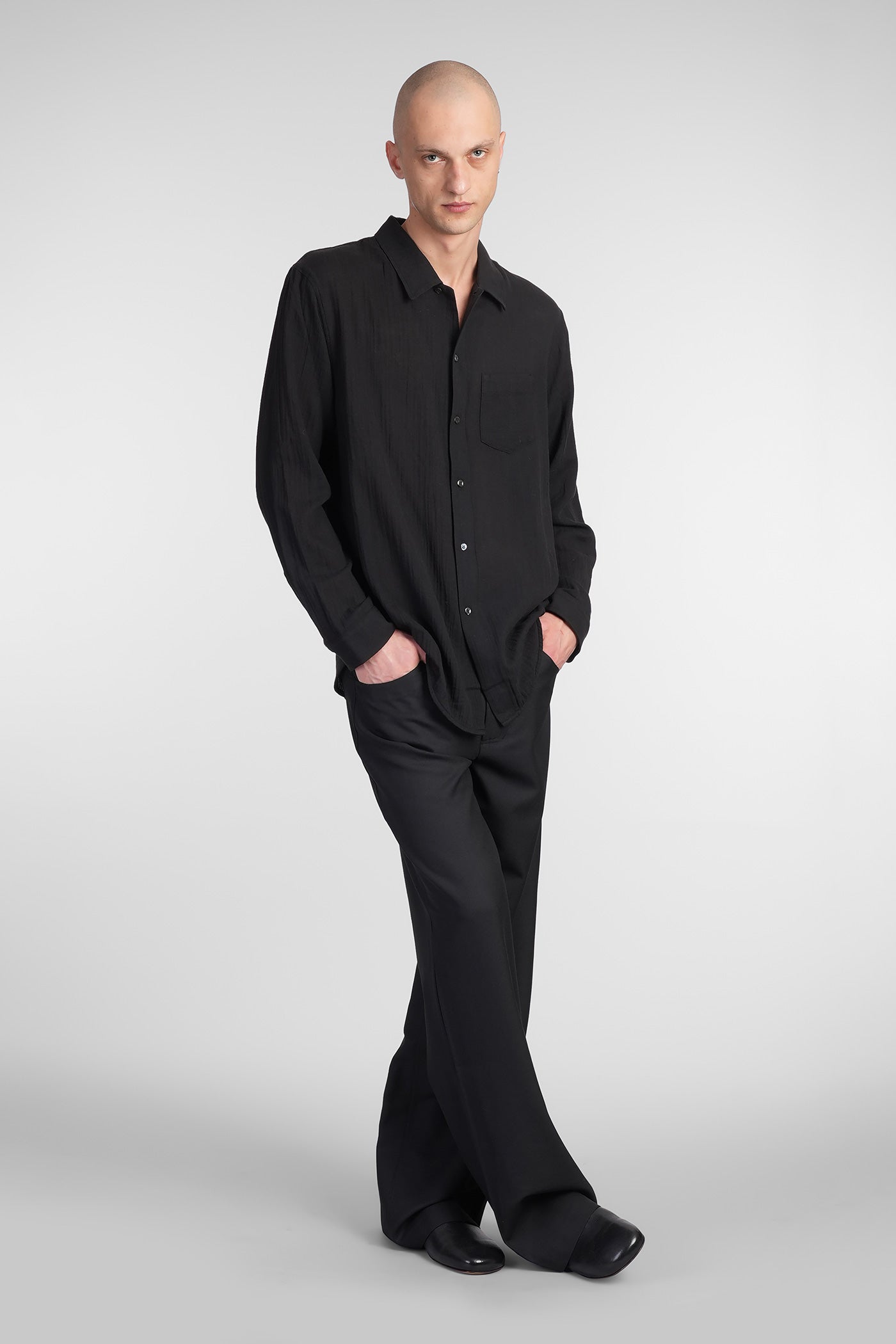パンツ sefr jiro trousers black wool M Jiro Pants in black wool – Deliberti