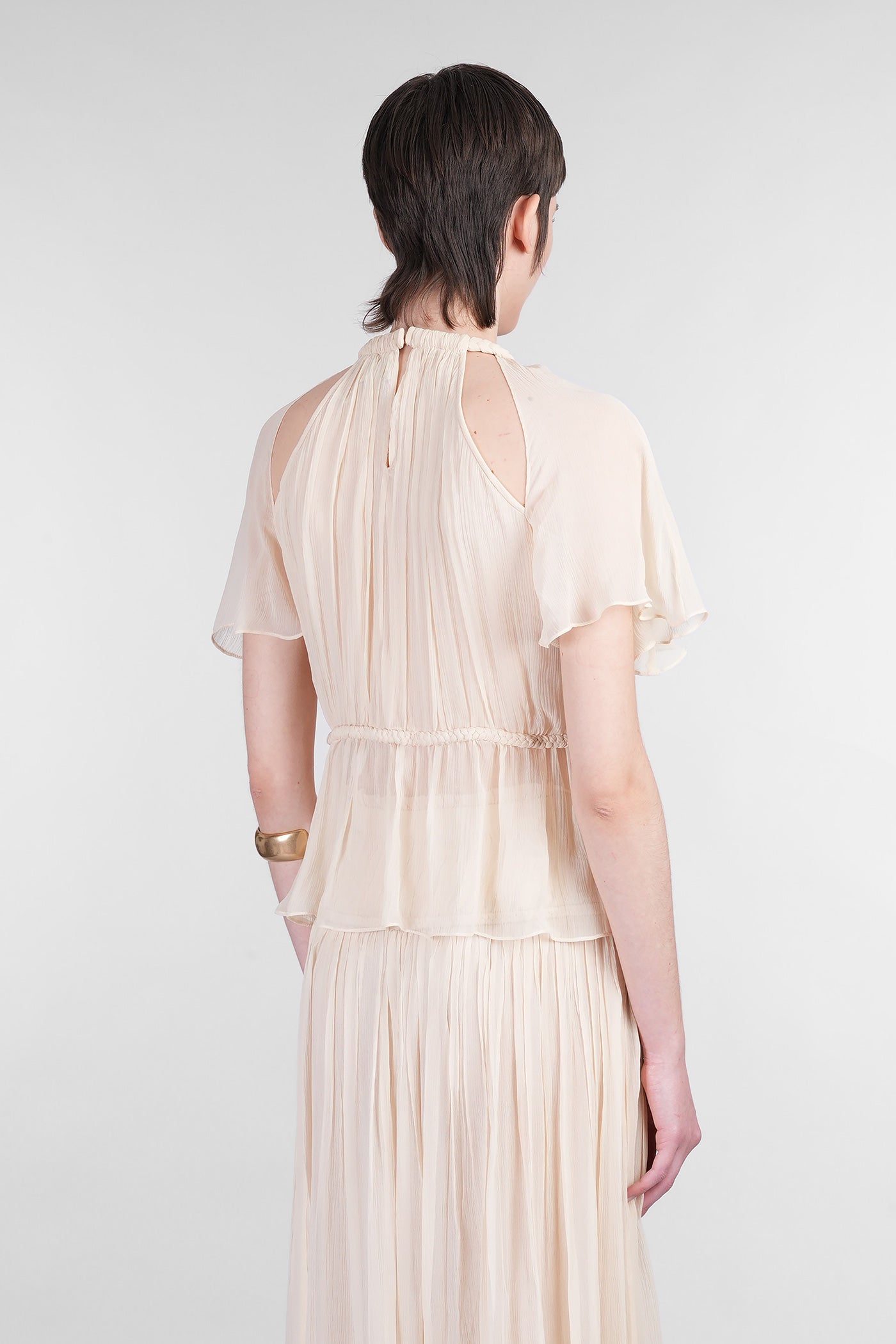 Rosaline Topwear in beige silk – Deliberti Rosaline Topwear in beige silk – Deliberti