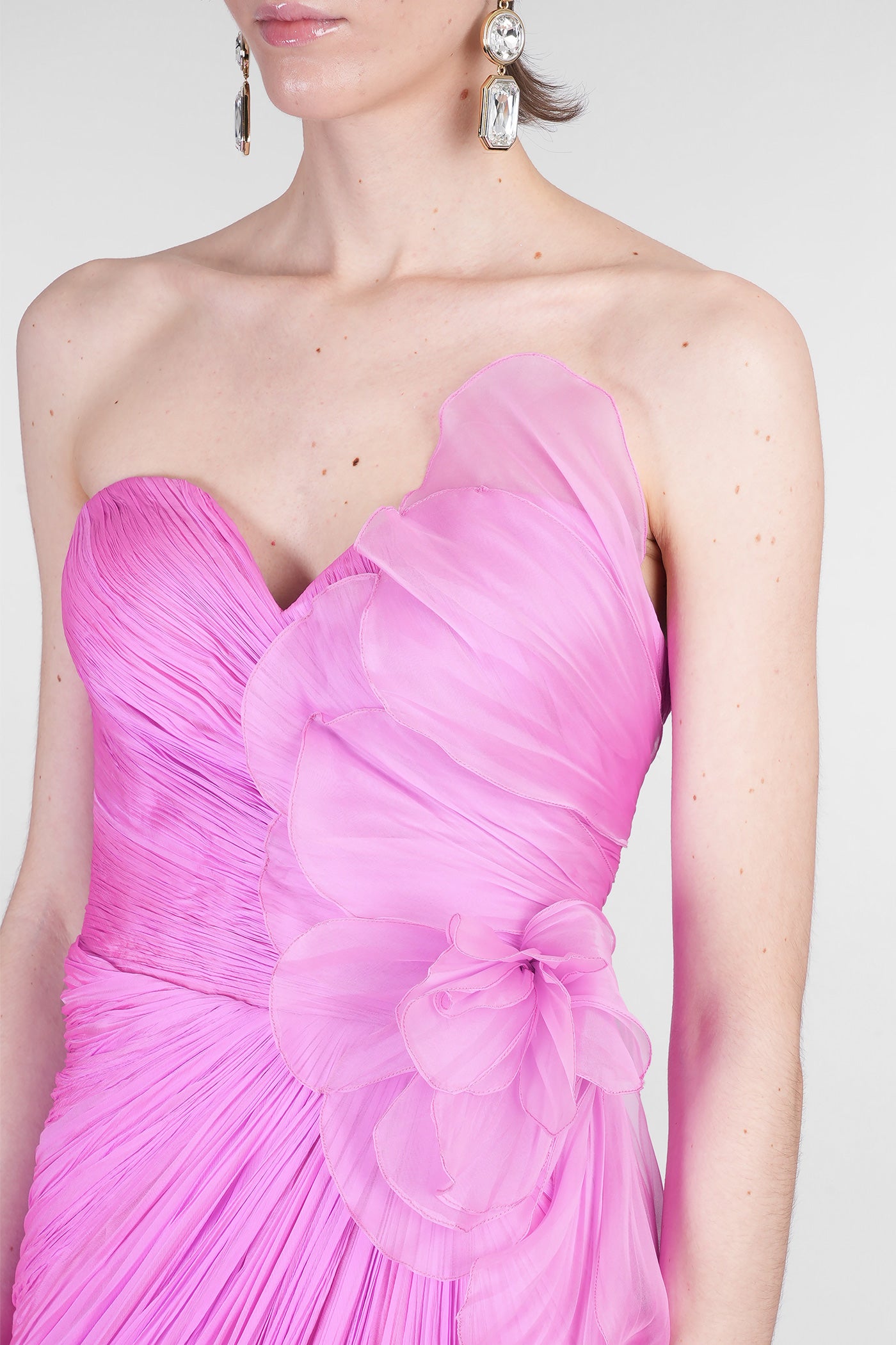 Lia Long dress in rose-pink silk Deliberti Lia Long dress in rose-pink silk Deliberti
